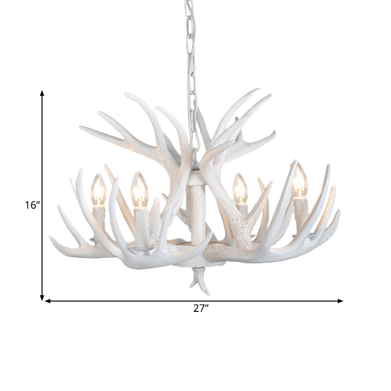 Résine Antler suspendu lustre moderne 4/6/9 Lumières Blanc Plafond suspendu Light