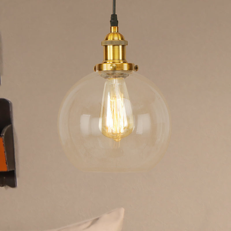 Ottone/rame/ruggine 1 luce appesa al soffitto leggero vetro trasparente a sospensione per la sala da pranzo