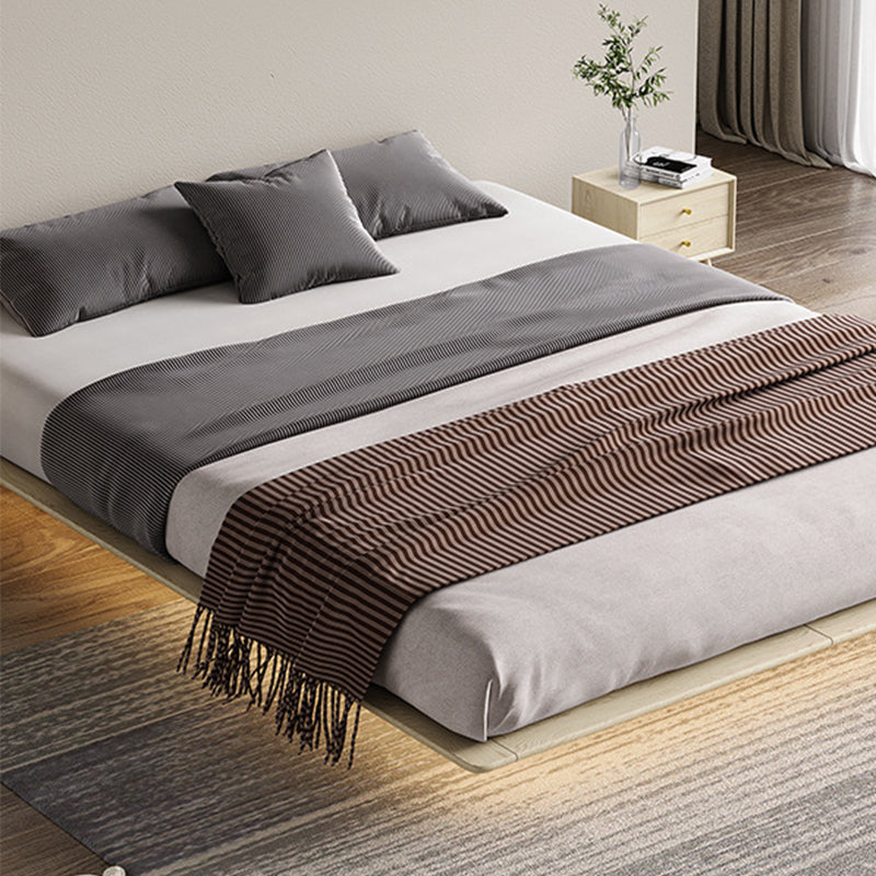 85.43 inch Wide Mid-Century Modern Platform Bed Frame Solid Wood Bed