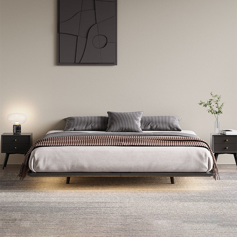 85.43 inch Wide Mid-Century Modern Platform Bed Frame Solid Wood Bed