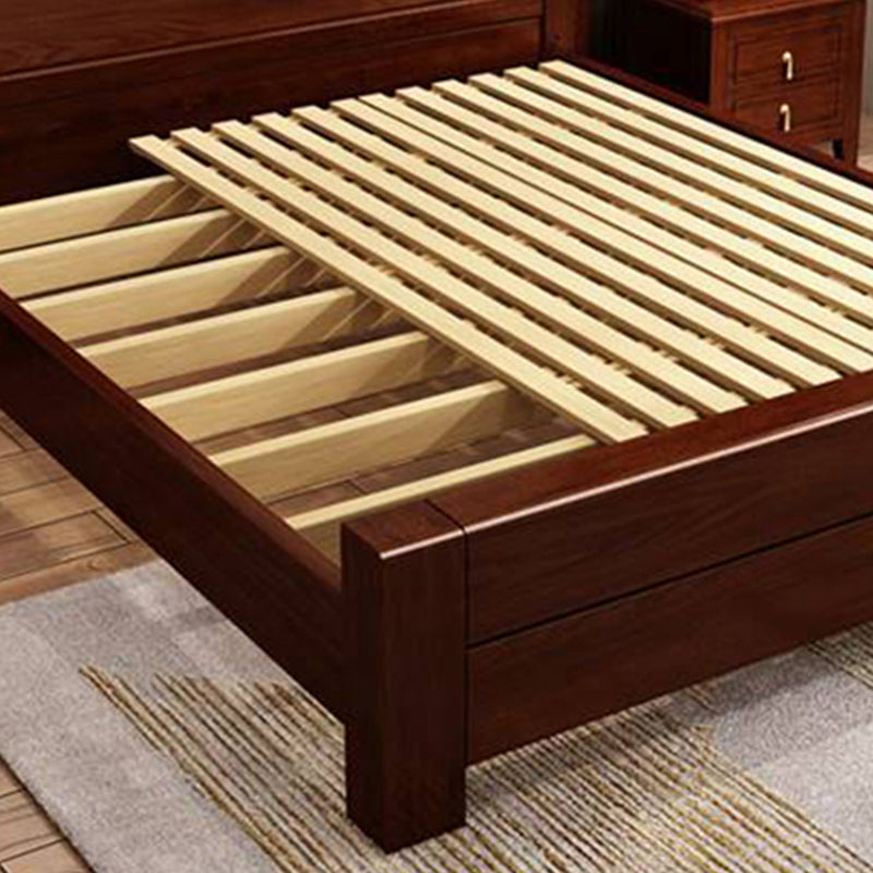 84.65 inch Wide Traditional Panel Bed Walnut Bed with Headboard
