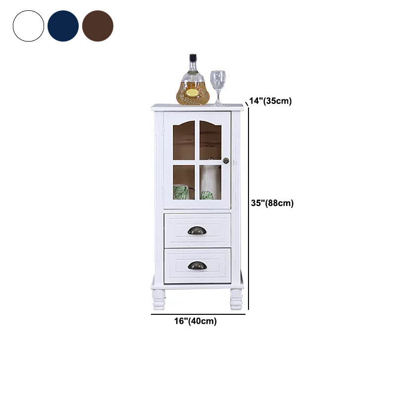 Mid-Century Modern Accent Cabinet with Solid Wood Turned Legs