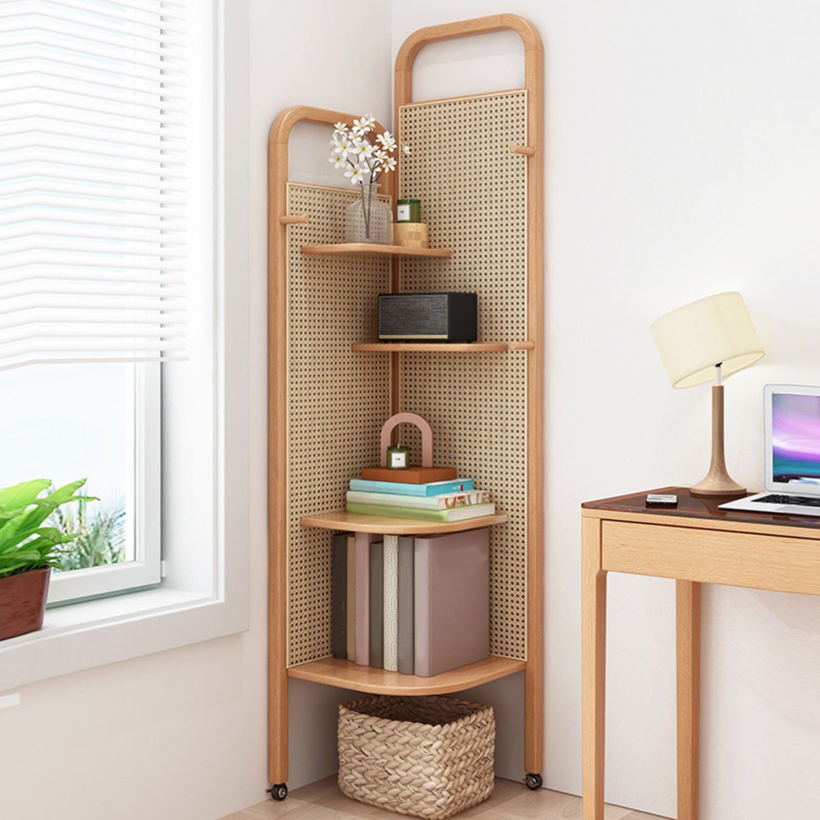 Mid-Century Modern Storage Cabinet with Adjustable Shelves Cabinet