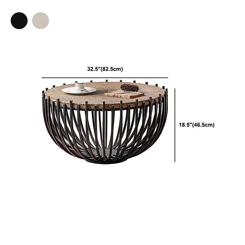 French Country Distressed Rattan Coffee Table Frame Metal Cocktail Table