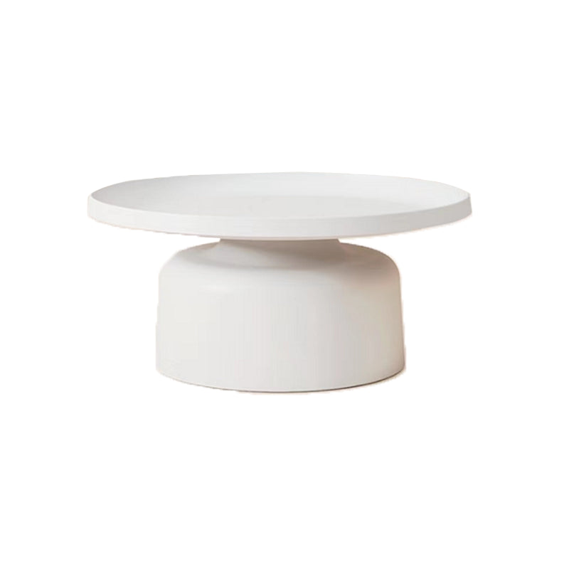 Mid-Century Iron Coffee Table Pedestal Round Tray Top Cocktail Table Set