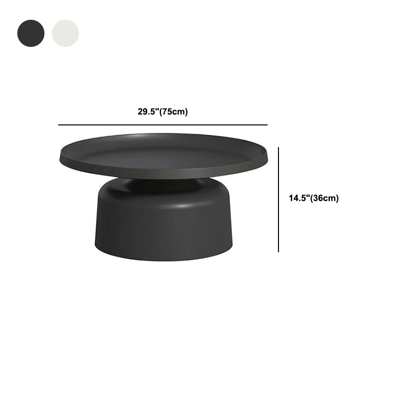Mid-Century Iron Coffee Table Pedestal Round Tray Top Cocktail Table Set