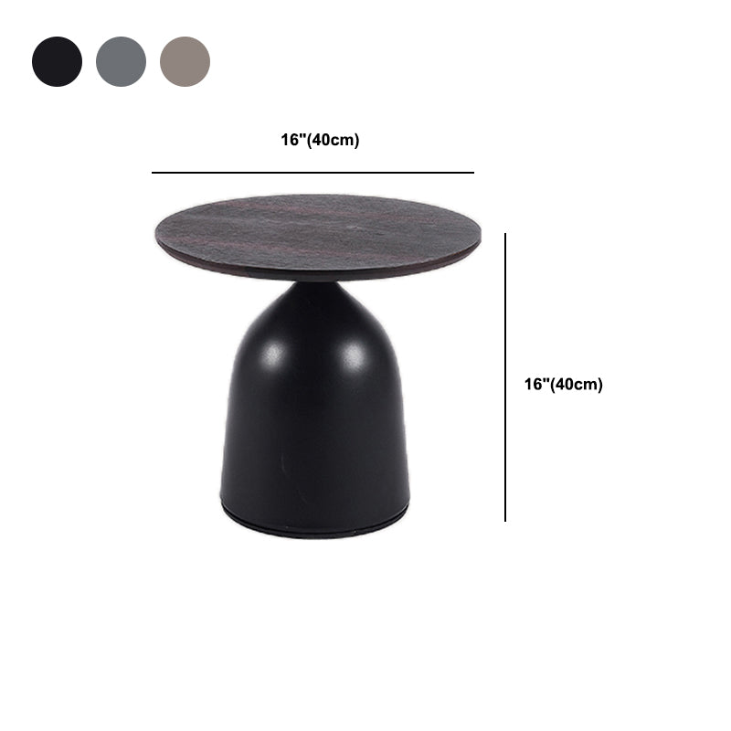 Minimalist Round Stone Top Coffee Table 2 Pieces Cocktail Table