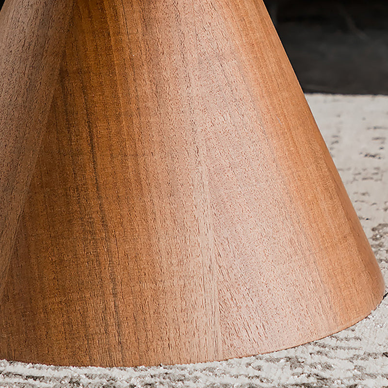 Square Glass Top Coffee Table in Brown Modern Pedestal Cocktail Table