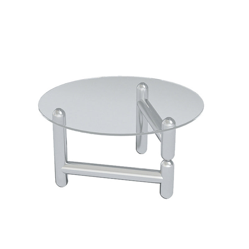 Round Glass Coffee Cocktail Table Steel 3 Legs 1 Single Coffee Table