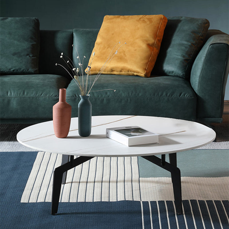 Glam Slate Coffee Cocktail Table Metal Black 4 Legs Cocktail Tabl