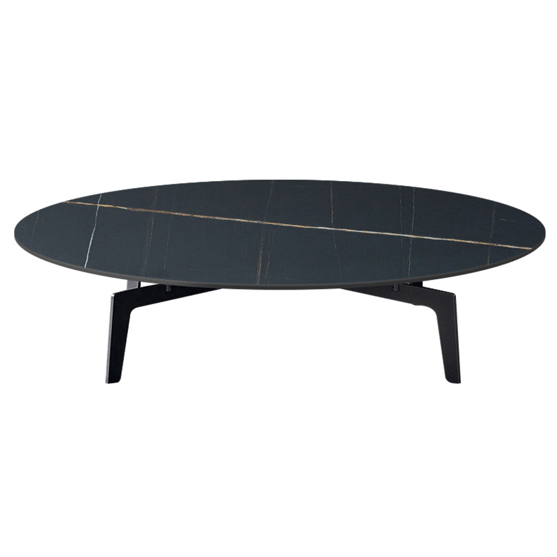 Glam Slate Coffee Cocktail Table Metal Black 4 Legs Cocktail Tabl
