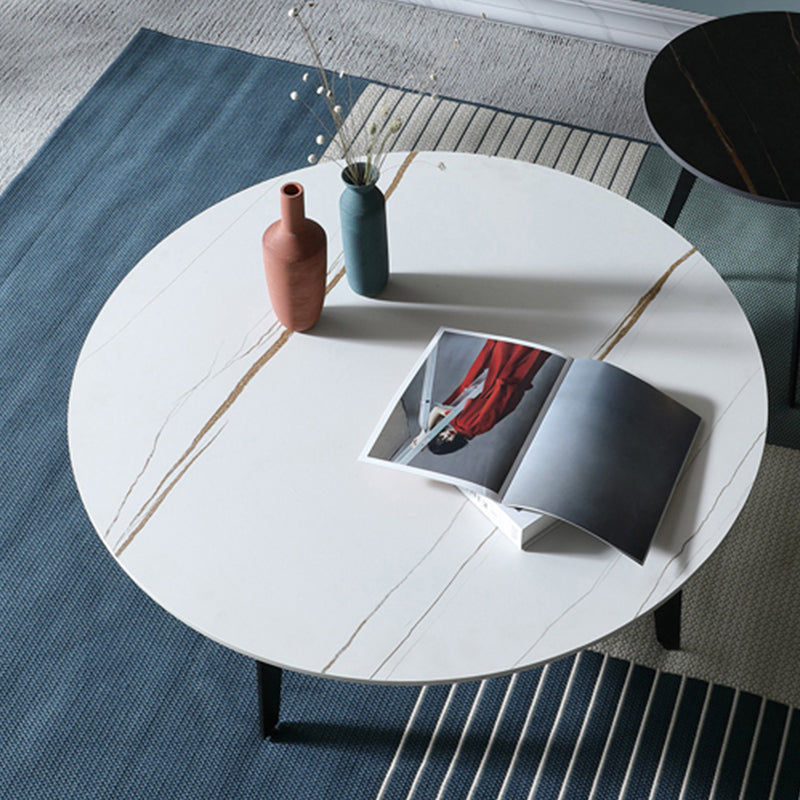 Glam Slate Coffee Cocktail Table Metal Black 4 Legs Cocktail Tabl