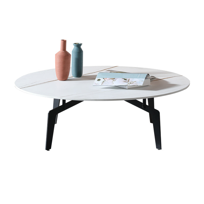 Glam Slate Coffee Cocktail Table Metal Black 4 Legs Cocktail Tabl