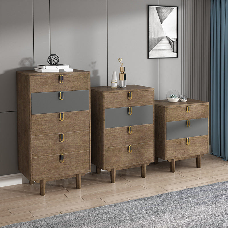 Modern Wooden Chest with Straight Legs and Drawers Accent Chest