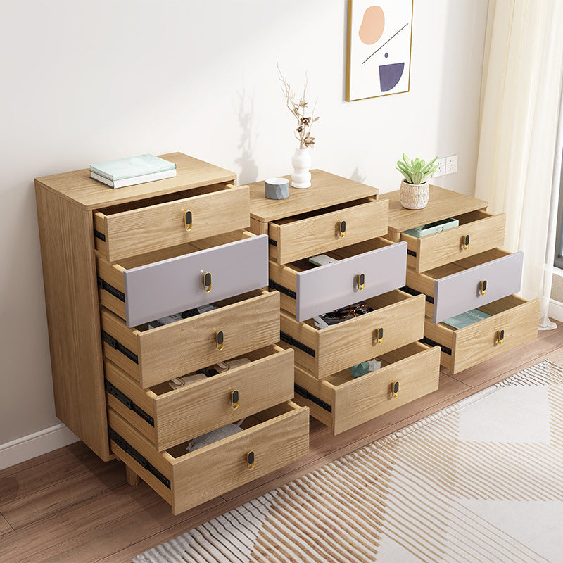 Modern Wooden Chest with Straight Legs and Drawers Accent Chest
