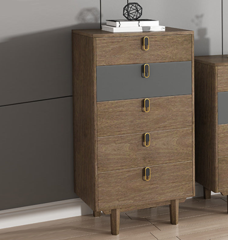 Modern Wooden Chest with Straight Legs and Drawers Accent Chest