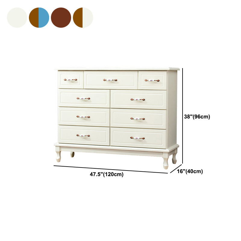 Modern Wooden Accent Chest with 9 Drawers with Cabriole Legs Chest