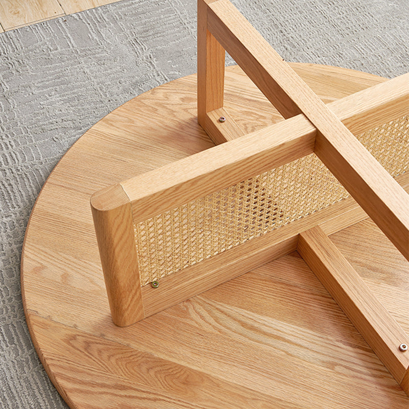 Round Wooden Coffee Table Scandinavian Cross Legs Coffee Table