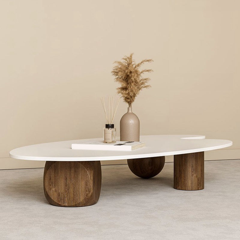Scandinavian Style Coffee Table 3 Legs Wooden Coffee Table in White