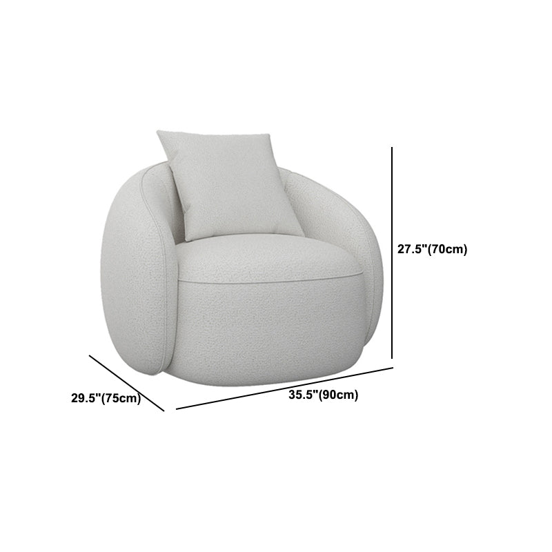 Modern Style Curved Sofa with Pillows Sloped Armed Sofa in White