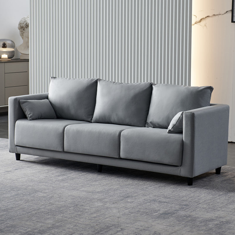 3 Seater 29.5" H Faux Leather Square Arm Sofa for Living Room