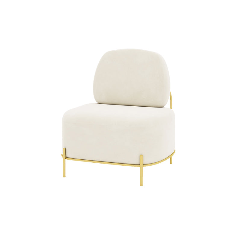 Contemporary White / Orange 31.5" H Velvet Armless Sofa for Living Room