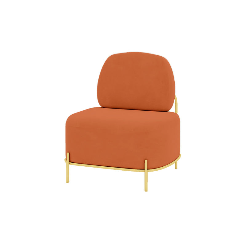 Contemporary White / Orange 31.5" H Velvet Armless Sofa for Living Room