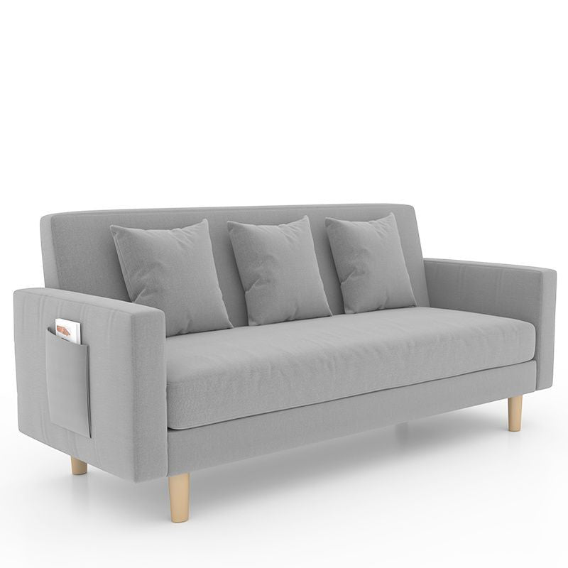 25.6" H Contemporary 3-seater Cotton Square Arm Sofa for Living Room