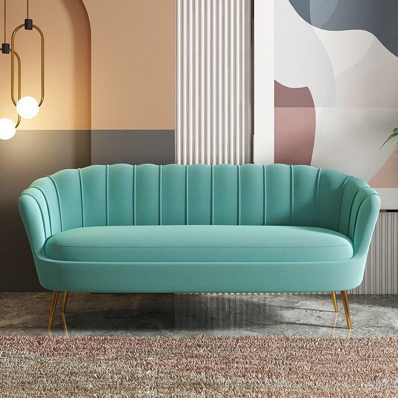 31.5" H Contemporary Sewn Pillow Back Slope Arm Sofa for Living Room