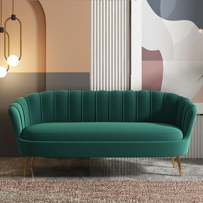 31.5" H Contemporary Sewn Pillow Back Slope Arm Sofa for Living Room