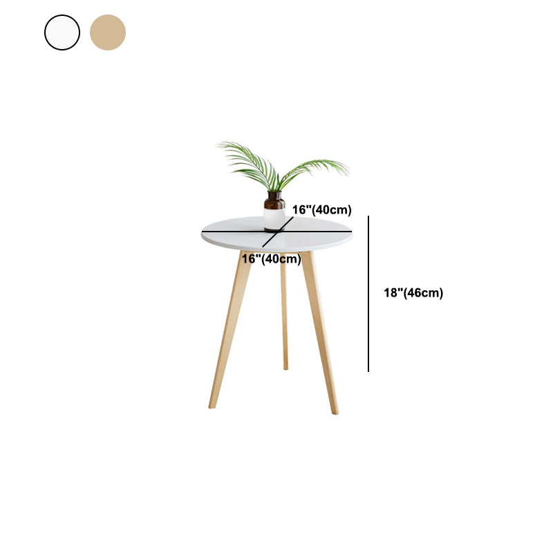 Contemporary Style Side End Table Wooden 3 Legs Round Sofa Side Accent Table