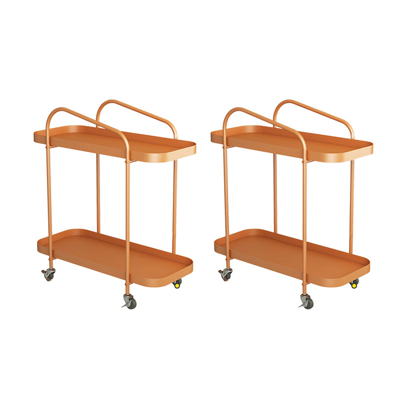 25.2" Tall Rectangle Tray Top Side Table Iron Sled Base End Table with Shelf