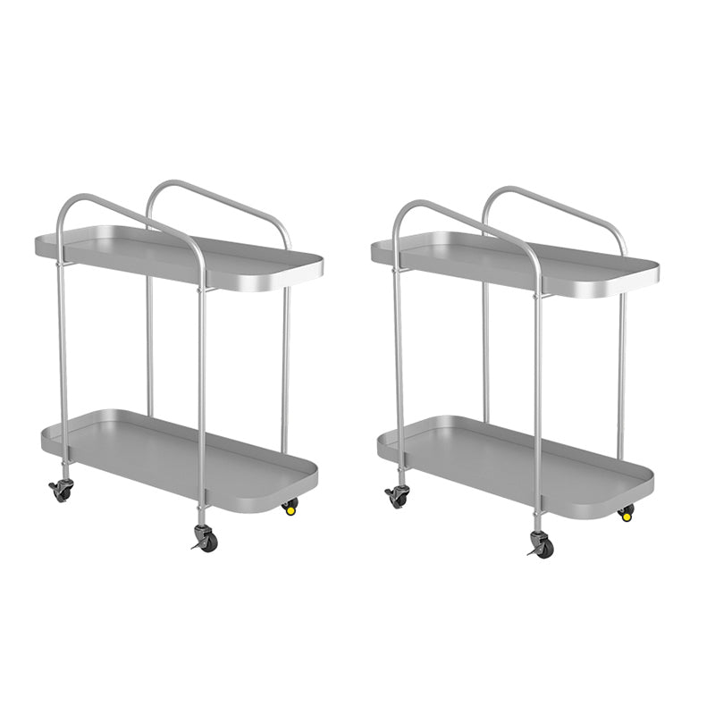 25.2" Tall Rectangle Tray Top Side Table Iron Sled Base End Table with Shelf