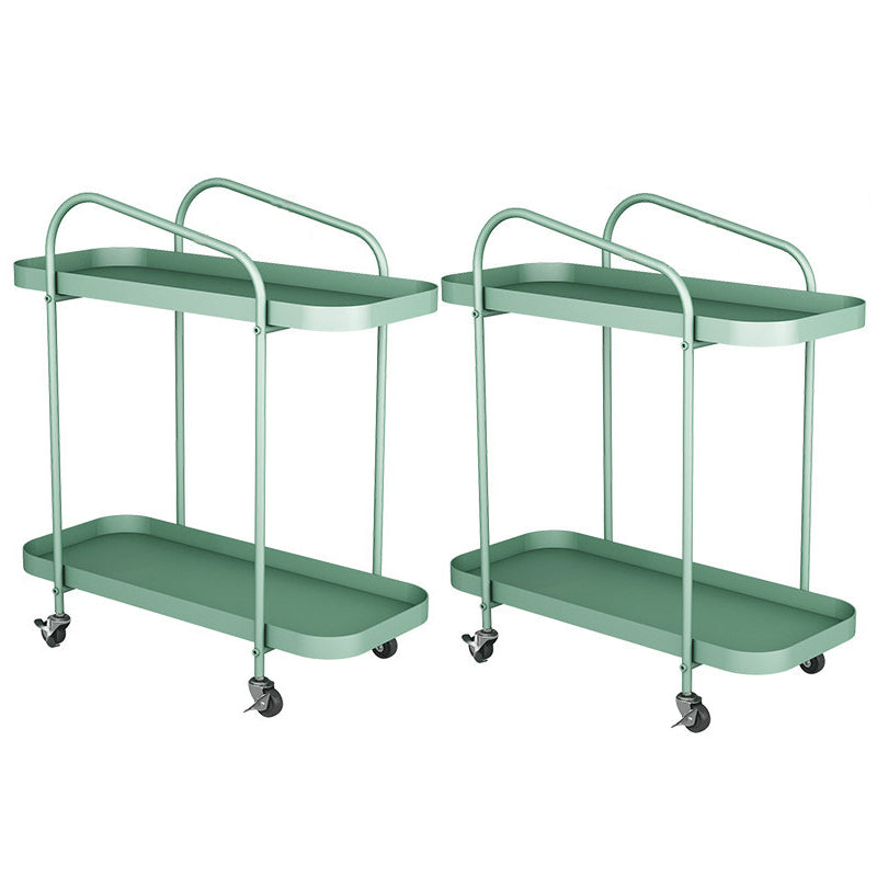 25.2" Tall Rectangle Tray Top Side Table Iron Sled Base End Table with Shelf