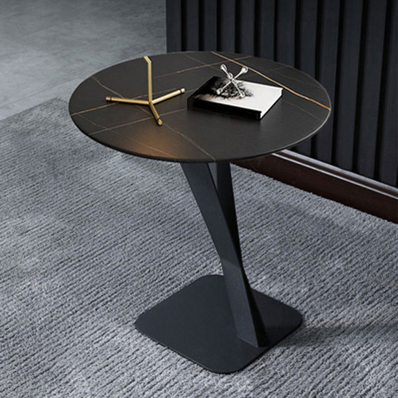 20.47" Tall Contemporary Style Side End Table Metal Pedestal Round Sofa Side Accent Table