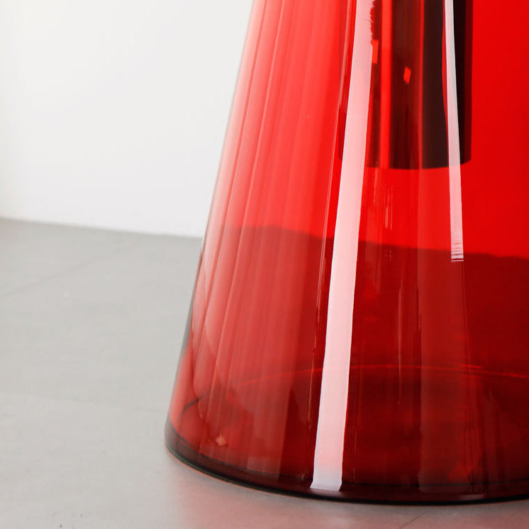 25.2" Tall Contemporary Style Side End Table Glass Pedestal Round Sofa Side Accent Table