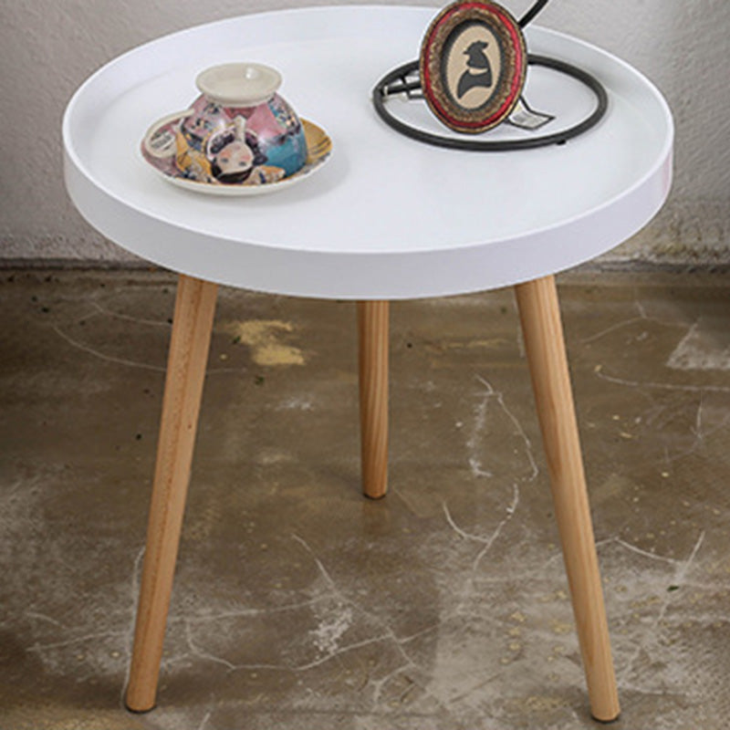 19.69 inch Wide Scandinavian Sofa Side Accent Table Wooden 3 Legs Round Side End Table