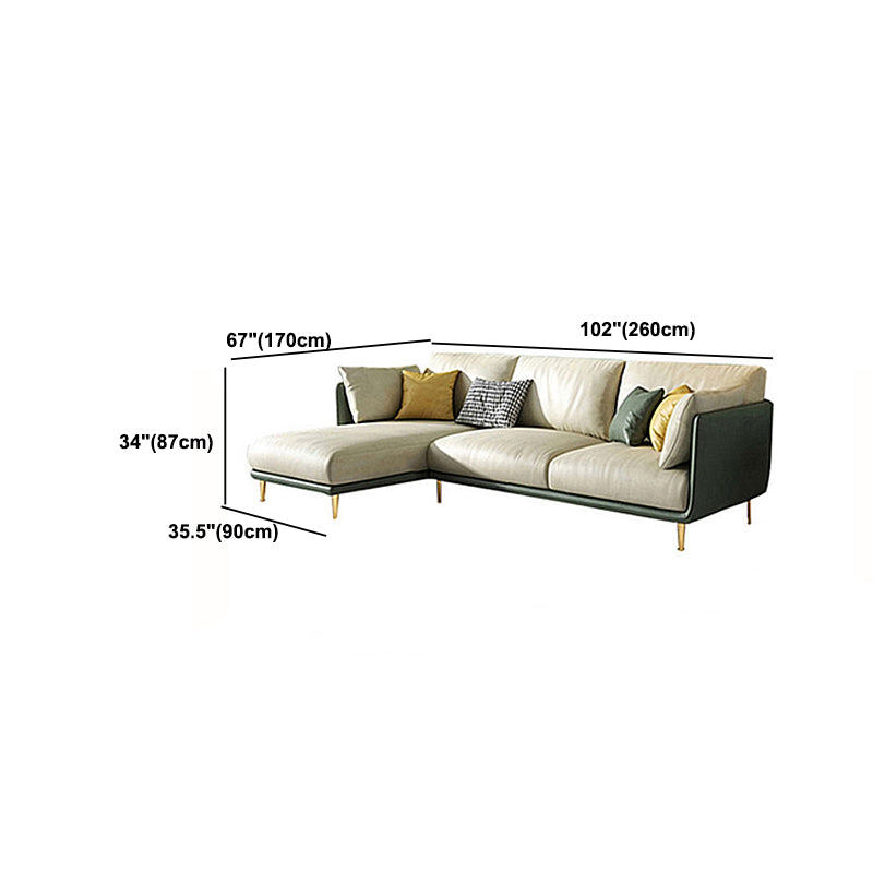 Nordic Square Arm Faux Leather Living Room Pillows Sofa Chaise