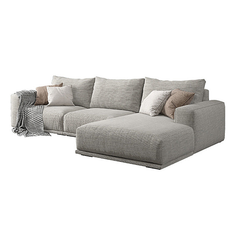 Nordic Stationary Living Room Seating Square Arm Pillows Sofa Chaise