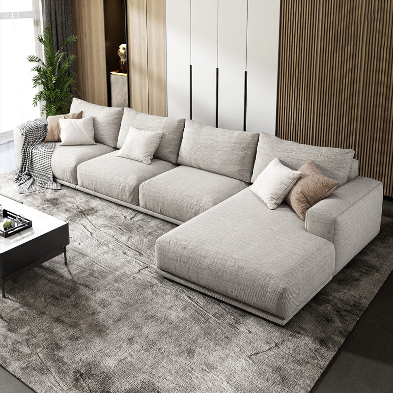Nordic Stationary Living Room Seating Square Arm Pillows Sofa Chaise