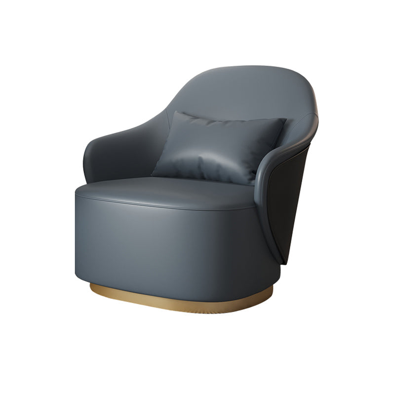 Recessed Arms Chair 25.59" Wide Faux Leather Arms Included Chair with Pillow Back
