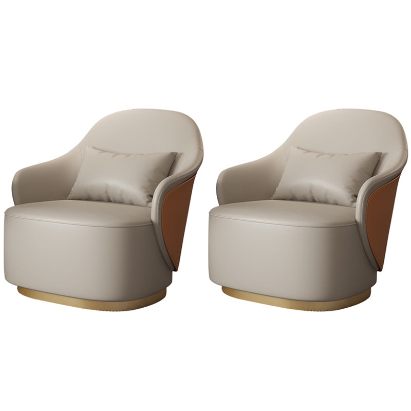 Recessed Arms Chair 25.59" Wide Faux Leather Arms Included Chair with Pillow Back
