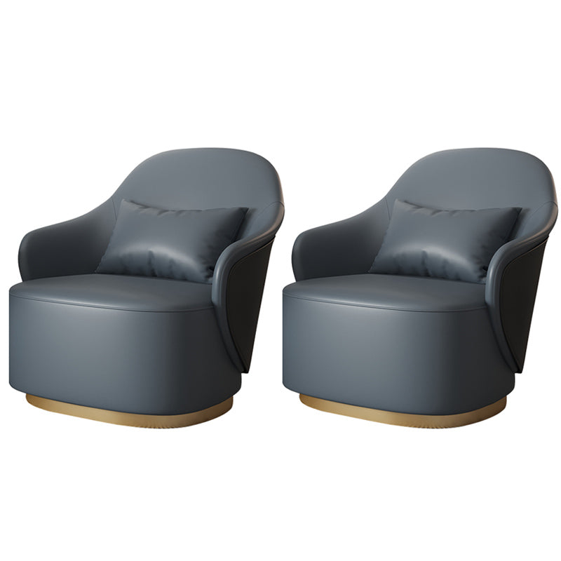 Recessed Arms Chair 25.59" Wide Faux Leather Arms Included Chair with Pillow Back