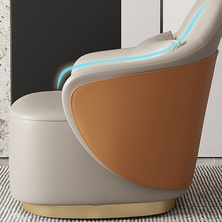 Recessed Arms Chair 25.59" Wide Faux Leather Arms Included Chair with Pillow Back