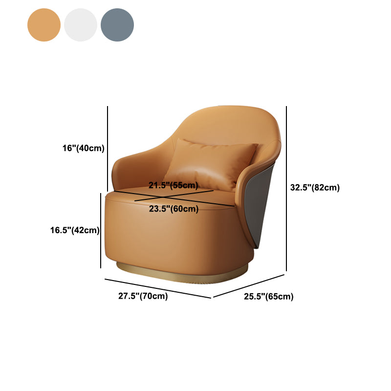 Recessed Arms Chair 25.59" Wide Faux Leather Arms Included Chair with Pillow Back