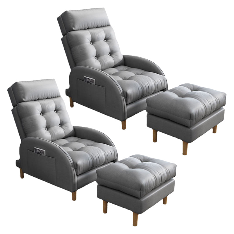 Contemporary Faux Leather Removable Cushions Basic Four Leg Accent Chair