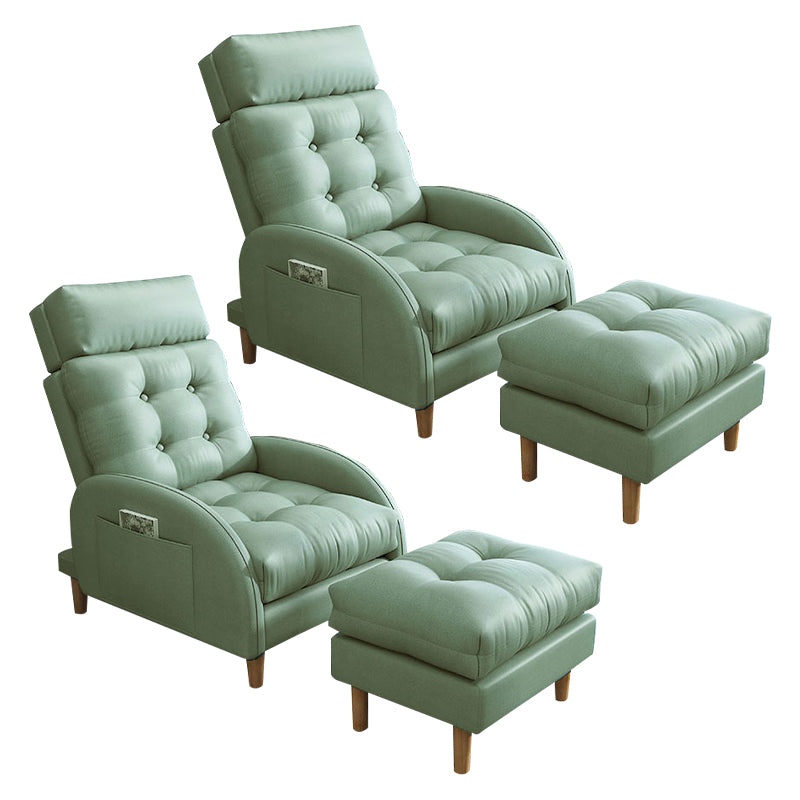 Contemporary Faux Leather Removable Cushions Basic Four Leg Accent Chair