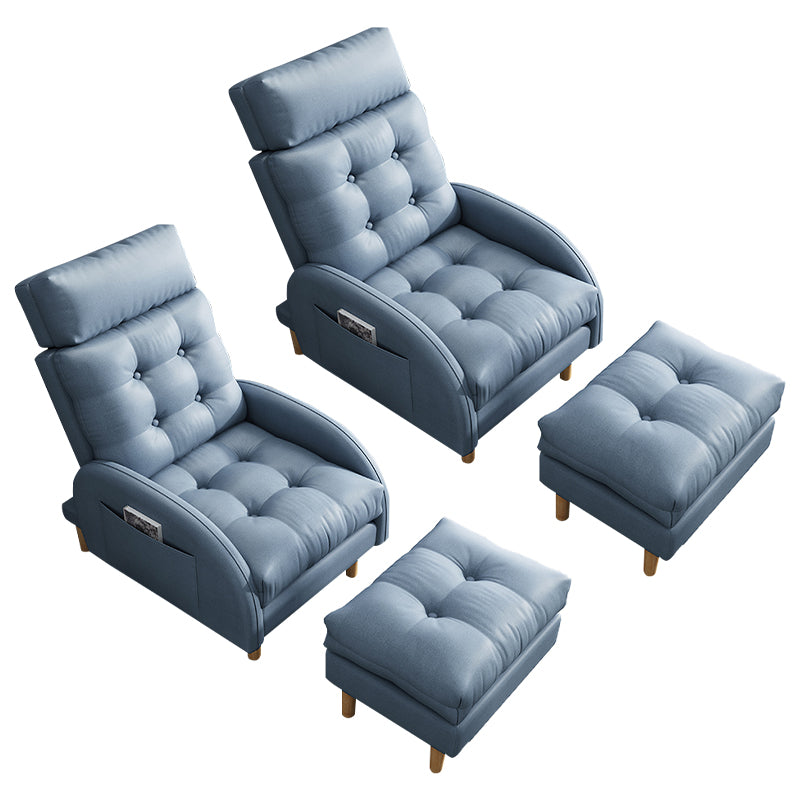 Contemporary Faux Leather Removable Cushions Basic Four Leg Accent Chair