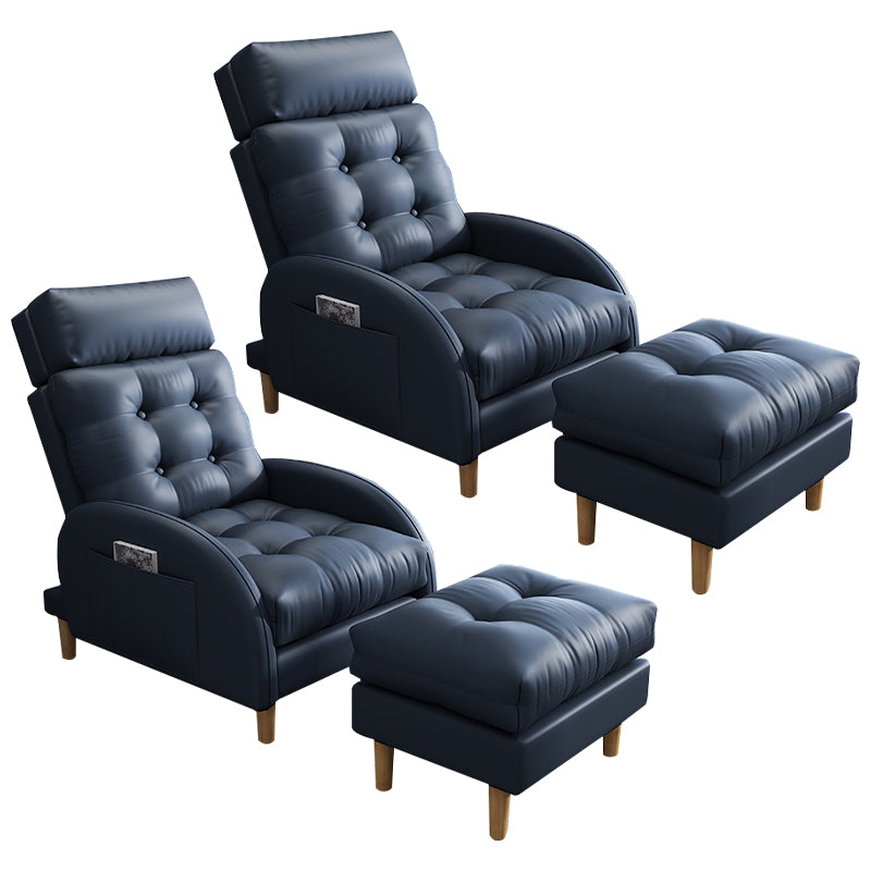 Contemporary Faux Leather Removable Cushions Basic Four Leg Accent Chair