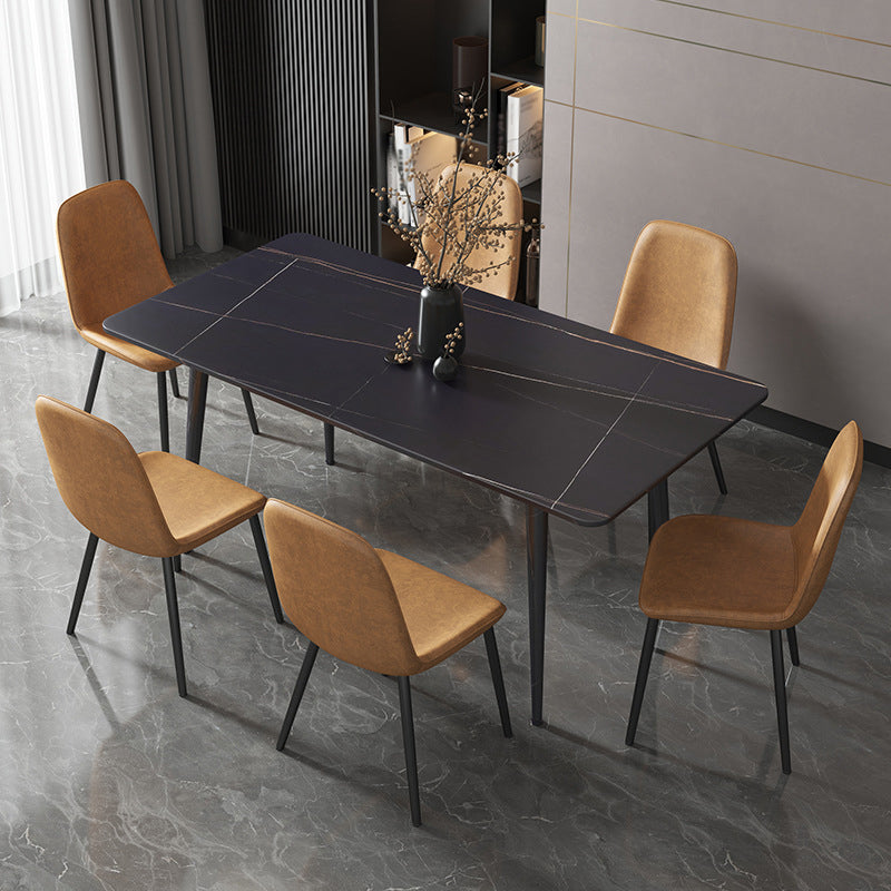 Stone Top Dining Table Industrial 4 Legs  Dining Table for Dining Room